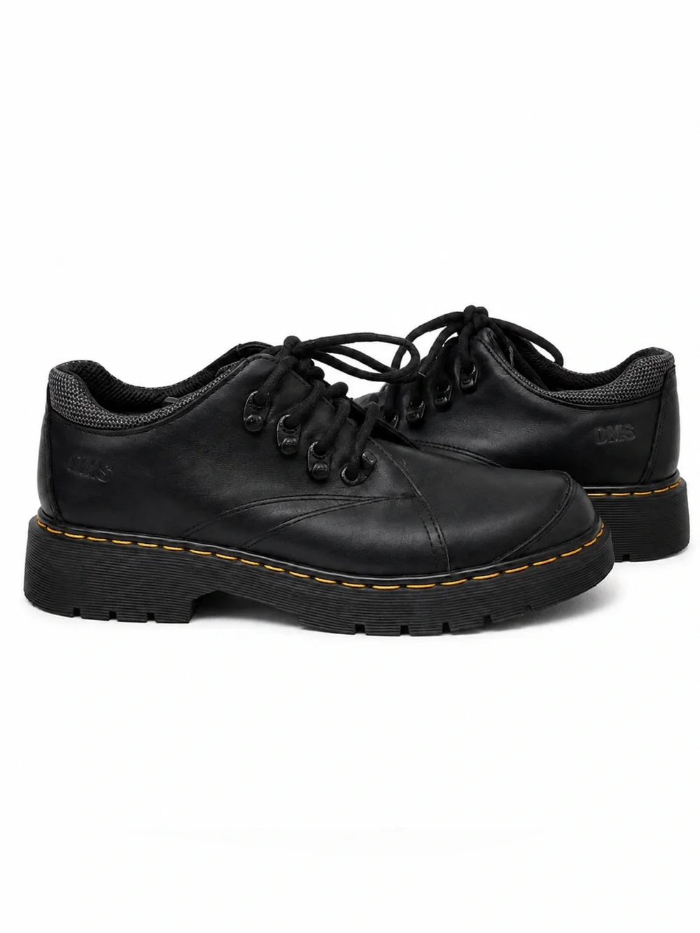Dr. Martens Men's Vintage Y2K 9293 DM'S Black Leather Lace-Up Shoes 8
